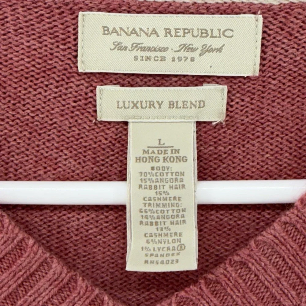 Banana Republic Luxury Blend Sweater Men Size Large Red Winter Casual Cashmere